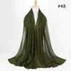 Musulman en mousseline de soie Hijab femmes bulle en mousseline de soie écharpe pour femmes dames voile musulman Islam couleur unie malaisie Musulman Wrap foulards