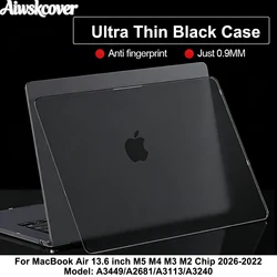 Premium Hard Shell Case for MacBook - Enhanced Protection for Air and Pro Models (Air 13.6 Matte Black)