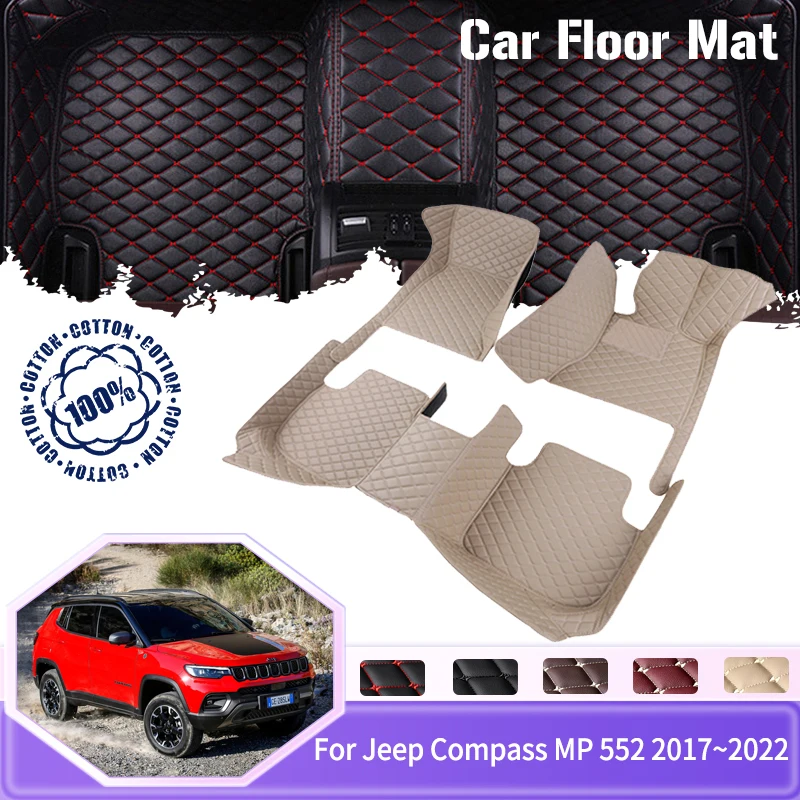 

Автомобильные коврики для Jeep Compass MP 552 2017 ~ 2022, кожаный коврик на 5 мест, автомобильный ковер, коврик для ног, напольные аксессуары для автомобиля 2020