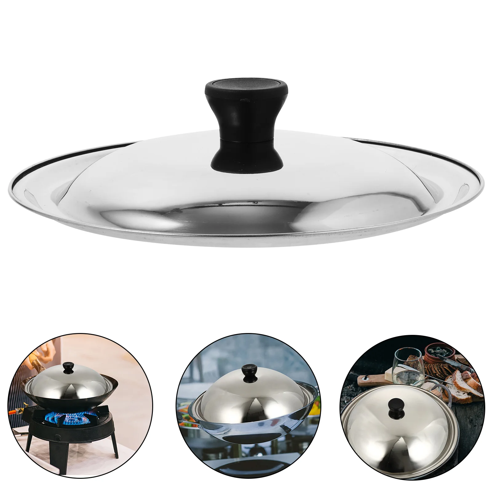 

Universal Lid Pot Stainless Steel Pan Cover Handle Reusable Bowl Cover Frying Pan Lid Replacement Soup Pot Skillets Cover