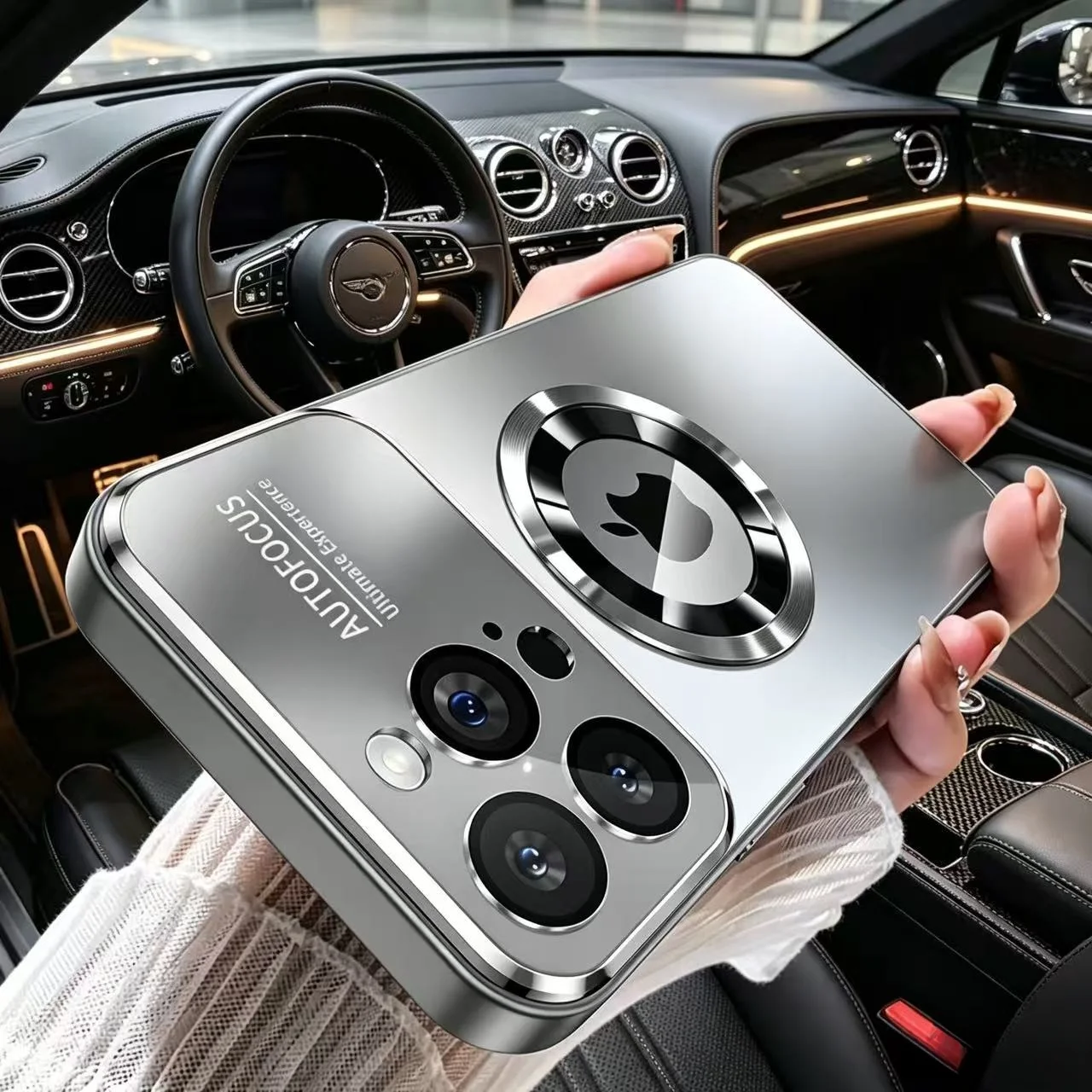 Luxury Titanium Metallic Matte Case with Glass Lens Protection Cover