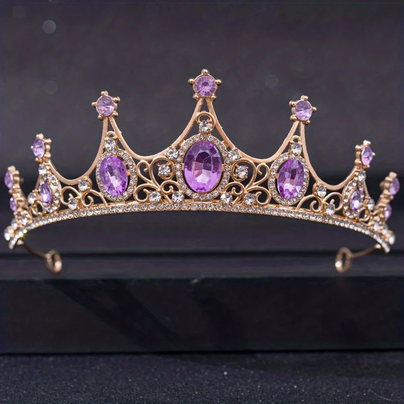 Barocke Kristall Tiaras und Kronen für Frauen Party Strass Prom Diadem Braut Hochzeit Haarschmuck Schmuck Krone Tiara – Detail 10