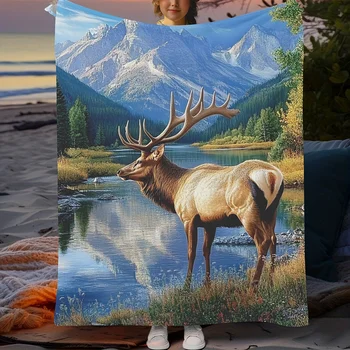 Elk & Mountain Landscape 1