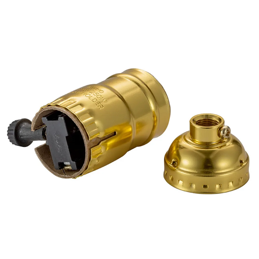 Bakelite Lamp Holder E26 E27 Screw Bulb Aluminum Brass Lamp Holder with Knob Switch Table Lamp Floor Base 1pcs