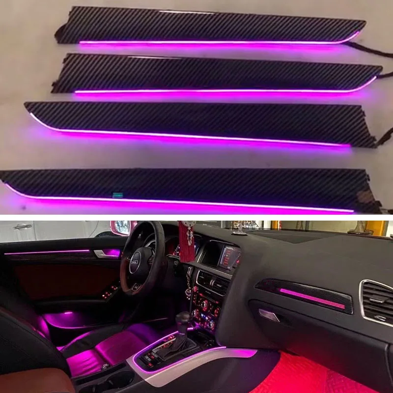 

LED ambient light For audi A4 B8 2009-2017 decorate lamp grain door panel decorate lamp carbon look neon light