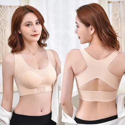 2PCS Corset Orthopedic Corset Women Bras for Women Push Up Bra Posture Corrector Bralette Front Closure Underwear Cross Back Top