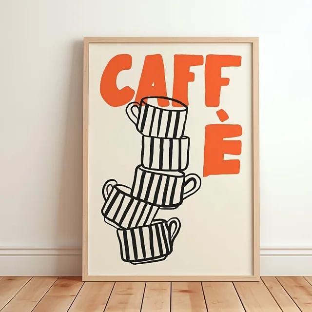 Retro Italian Caffè Canvas Print – Espresso Kitchen Wall Art (Unframed) 1