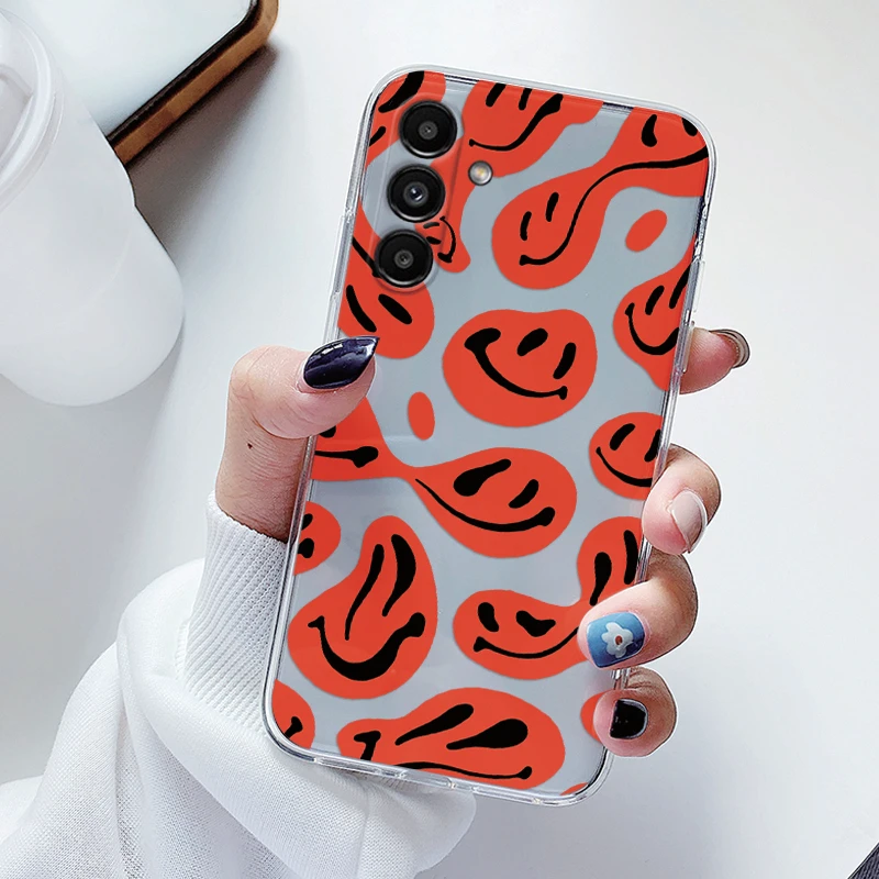 Clear Floral Cartoon Heart Shockproof Soft TPU Case - Transparent Cover