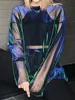 Solid See Through Tshirt Women Sexy Tops O-Neck Long Sleeve Oversized T Shirt For Women Clothing Club Y2k Aesthetic Egirl Tees 1