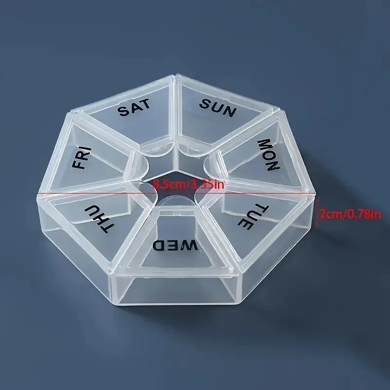 Durable 7-Day Portable Pill Organizer with Daily Compartments for Medications & Supplements