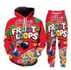 New Men/Womens Froot Loops Funny 3D Print Fashion Tracksuits Crewneck hoodie Joggers Pants + Hoodies TZ08 1