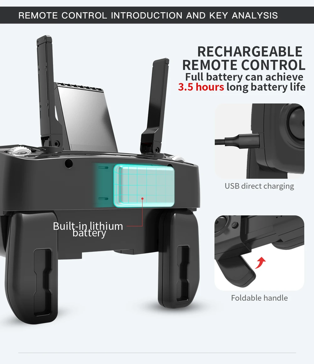 L900 PRO 4K HD GPS Drone, RECHARGEABLE REMOTE CONTROL Full battery can achieve 3.5 hours long battery