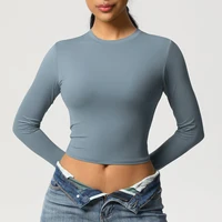 Women Yoga Shirts Quick Dry Long Sleeve Shirt Women Running Gym Top Women breathable Yoga Clothing Leisure Crop Top Sportswear - Image 2