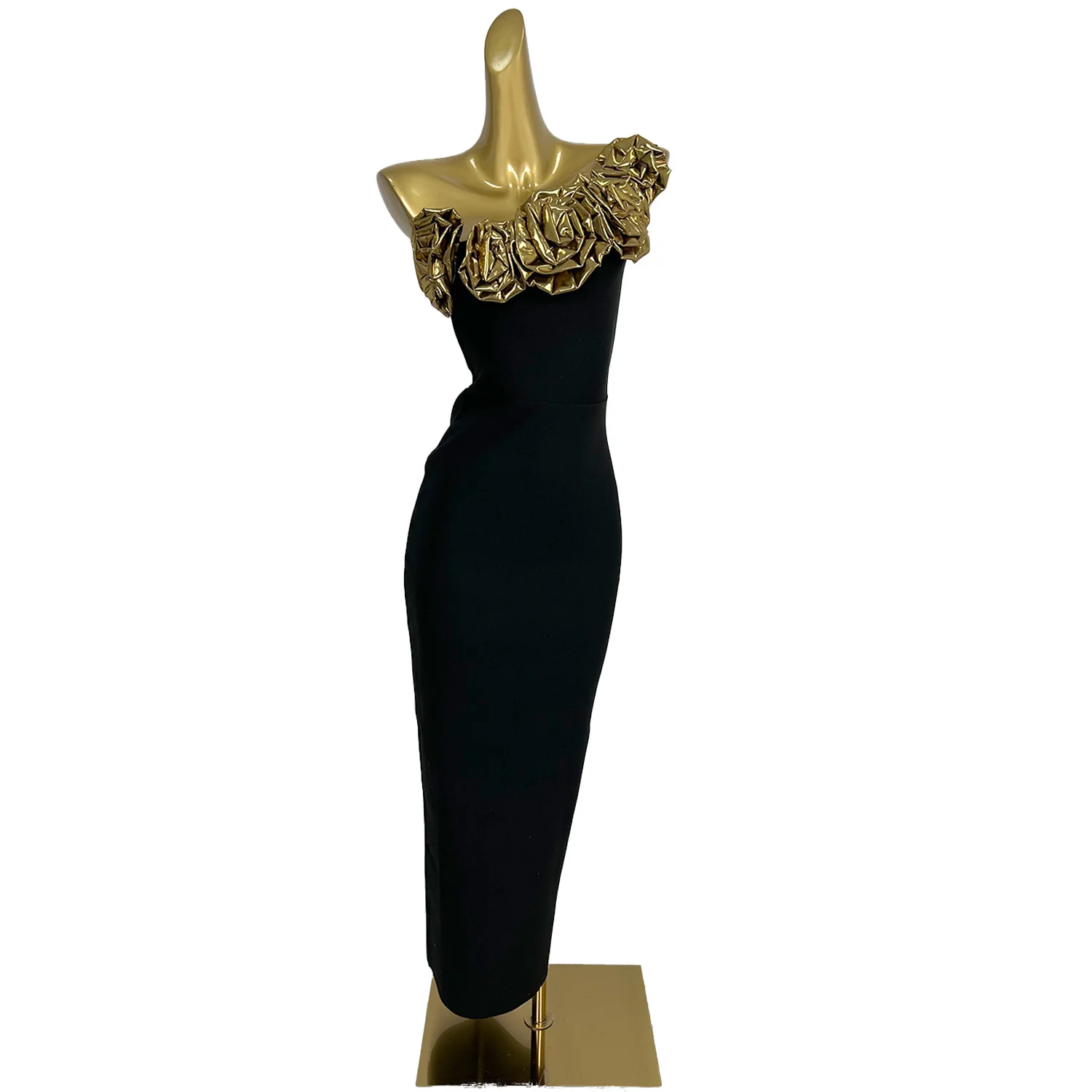 European American Style off Shoulder Floral Bandage Dress Host Singer Performance Costume Red Carpet Runway Show Dress K76