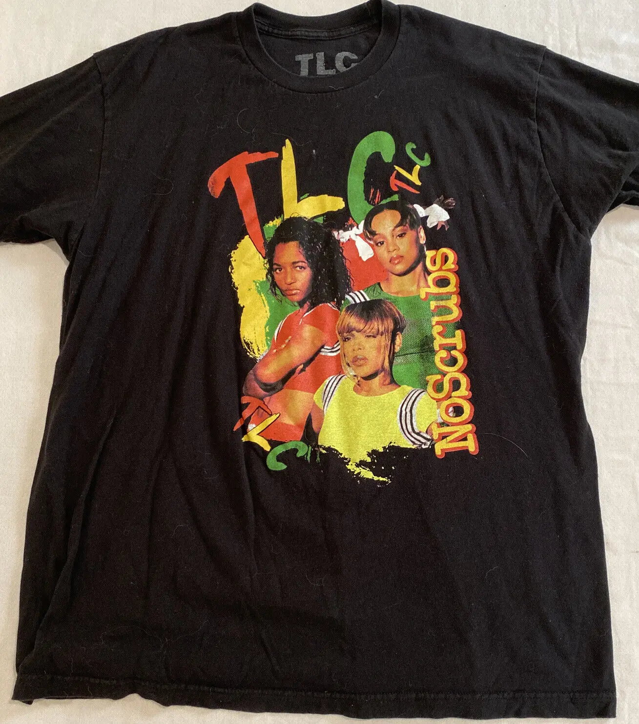 Maglietta Vintage 1990S Tlc No Scrubs R B Hip Hop Mens Xl Maniche Lunghe O Corte