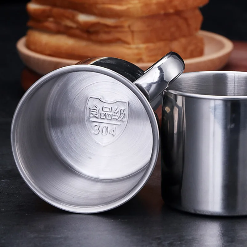 Stainless Steel Cup Portable Coffee Cup Camping Travel Mug Metal Coffee Mug Water Drinking Milk Tea Tumbler stainless steel cup