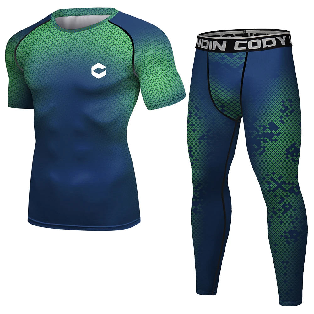 

Мужская спортивная одежда, Компрессионные спортивные костюмы, быстросохнущие комплекты одежды для бега, тренировочные костюмы для тренажерного зала и фитнеса, комплект для бега