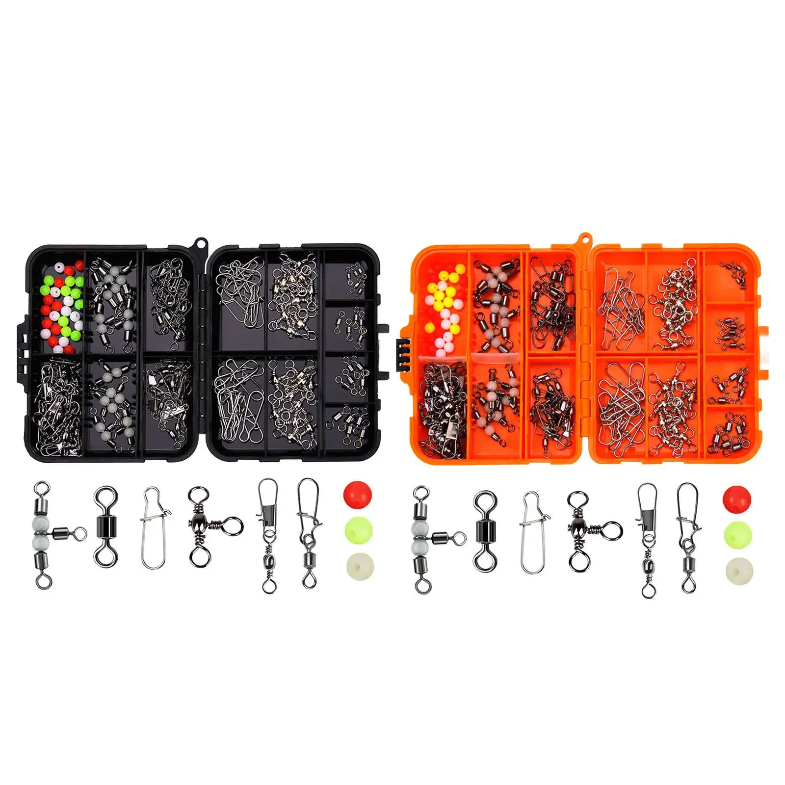 141Pcs Fishing Swivels Kit 3 Way Swivels Lock Snaps Line Connector Barrel Swivels for Trout Freshwater Saltwater Sea Fishing 141Pcs Fishing Swivels Kit 3 Way Swivels Lock Snaps Line Connector Barrel Swivels for Trout Freshwater Saltwater Sea Fishing