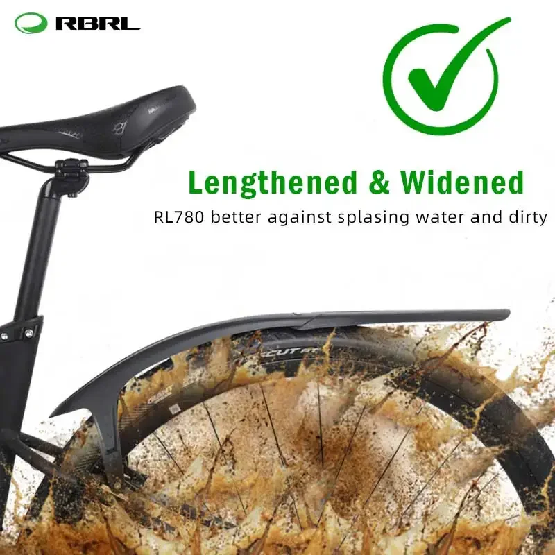 Bicycle Fender RBRL Gravel Bike Fender 700c Mudguard For Flat-Handled Road Bicycle Wings Lightweight Mud Guard Set Ass Saver with Quick Release