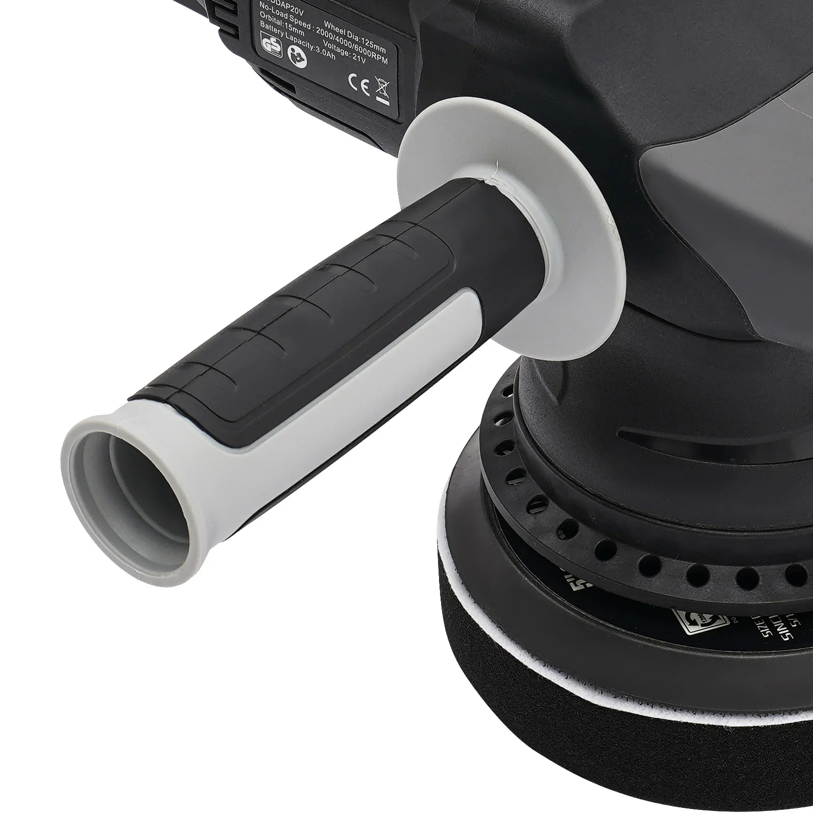21 V 3 Ah Lithium-Batterie-Exzenter-Poliermaschine, 3 Gänge, 6000 U/min, Auto-Puffer-Polierer für Wachs-Detaillierung – Detail 9