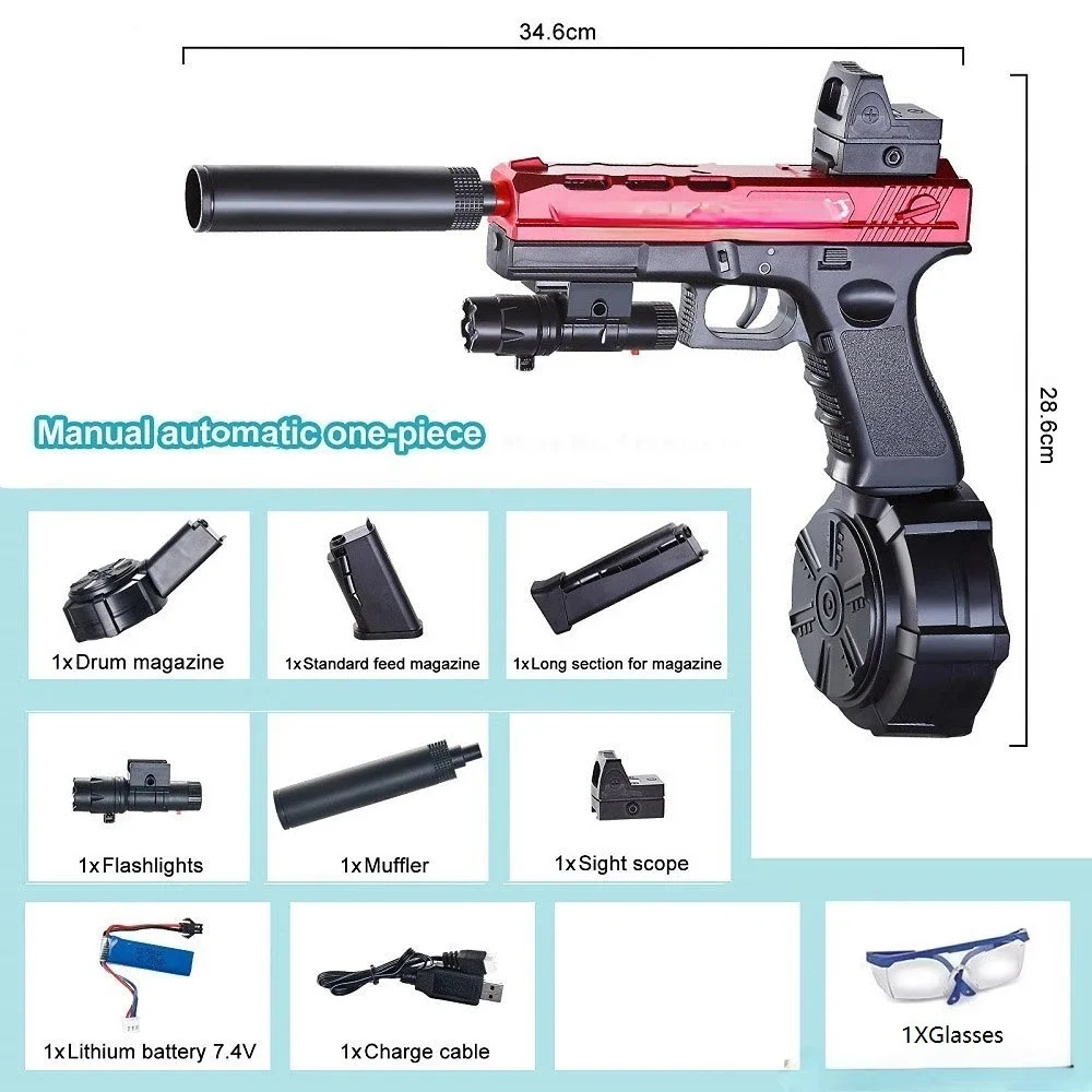 New Automatic Shooting Airsoft Pistol Toy Gun Hydrogel Electric Paintball Gun for Adults Boys Outdoor Cs Shooting Gamehoot