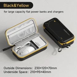 Hagibis Compact EVA Hardshell Travel Organizer for Electronics Accessories (Black Yellow)