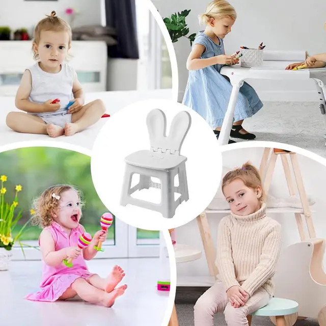 Children's Foldable Chair Kids Folding Chair With Rabbit Ears - Plastic ...