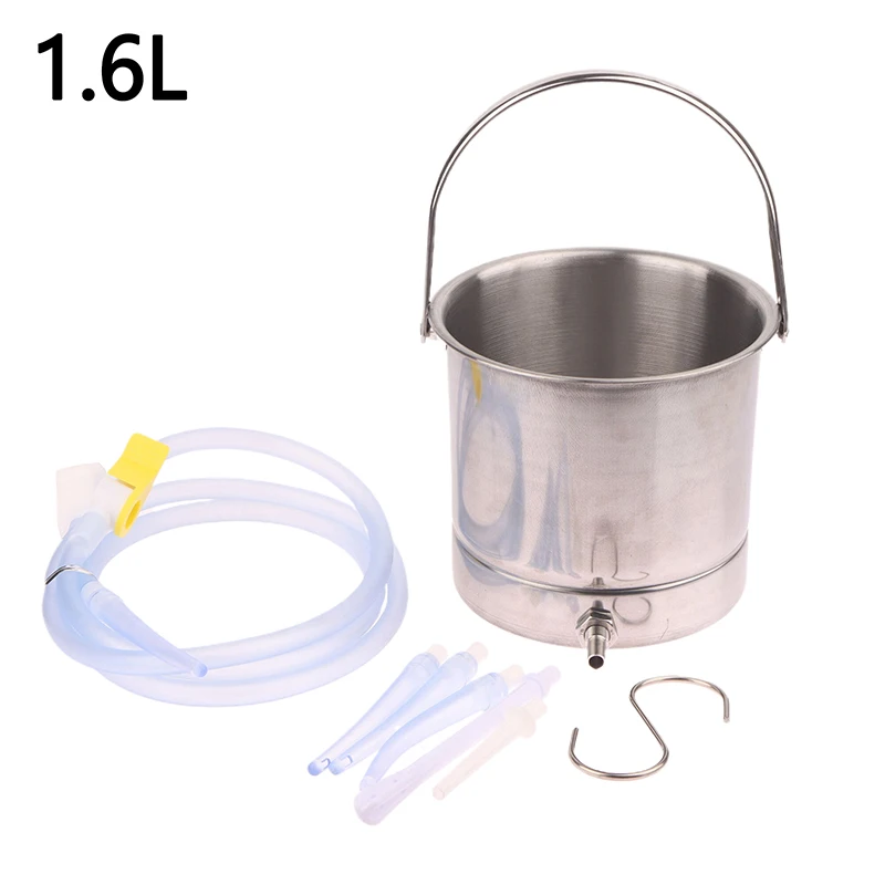 1.6L Stainless Steel Enema Bucket Kit-Easy Clean Colon Cleansing For Home Maintenance