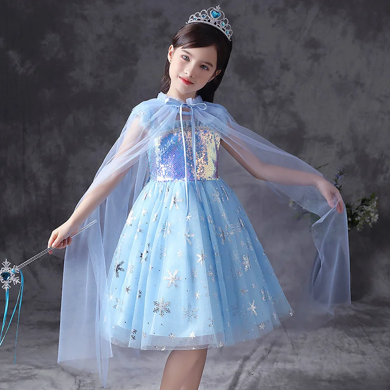 Anna Elsa Robe Filles Cosplay Reine des Neiges Congelées Princesse Robe  Pour Fille Costume Bébé Enfants Vêtements Enfants Carnaval Robe de fête