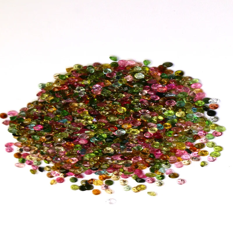 Factory Price Small Size Loose Gemstone Colorful 2.0-3.0mm Round Brilliant Cut Natural Tourmaline For Jewelry Making 5