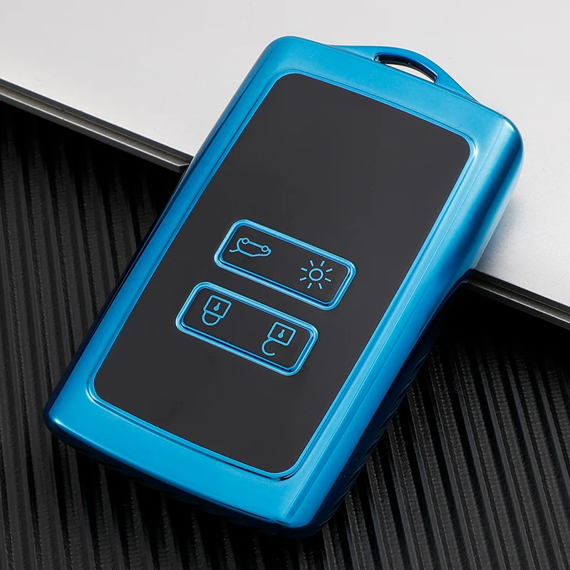 TPU Car Key Case Full Cover for Renault Koleos Kadjar Megane Talisman Captur Espace Clio-4 Button Accessories key case,key case cover,car key shell