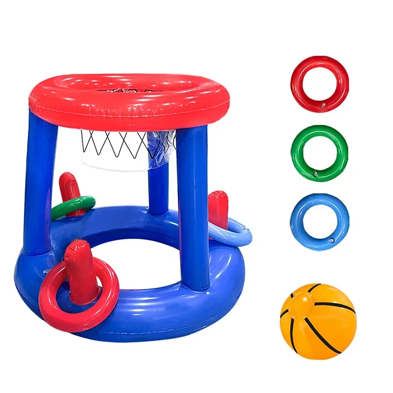 Floating Basketball Hoop Inflatable Ring Throwing Ferrule Game Interactive Water Sport Toy Party Favor Beach Fun Pool Accessorie