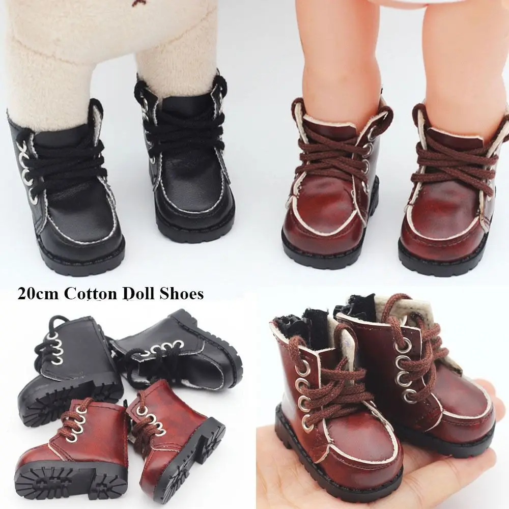 New Leather Material Shoes Brown/Black College Style Fashion Boots Fashion Casual Wear Shoes 1/12 Dolls