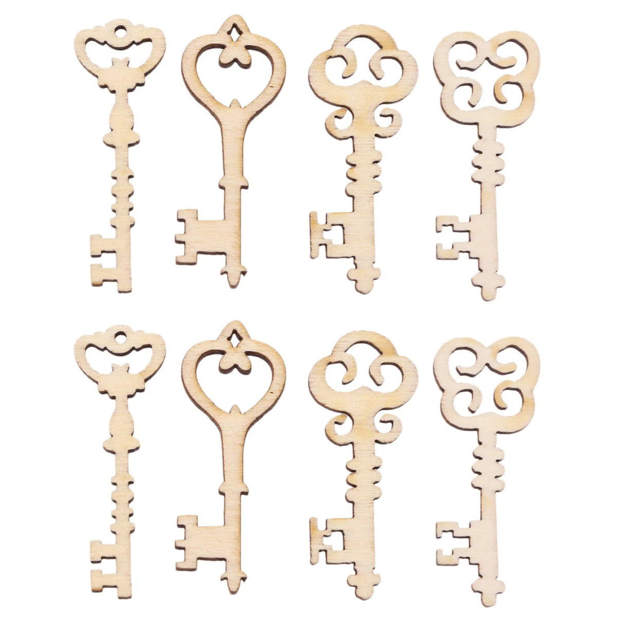 

40 Pcs Decor Wood Scrapbooking Craft Key Handmade Keys Home Decoration Accessories Wooden