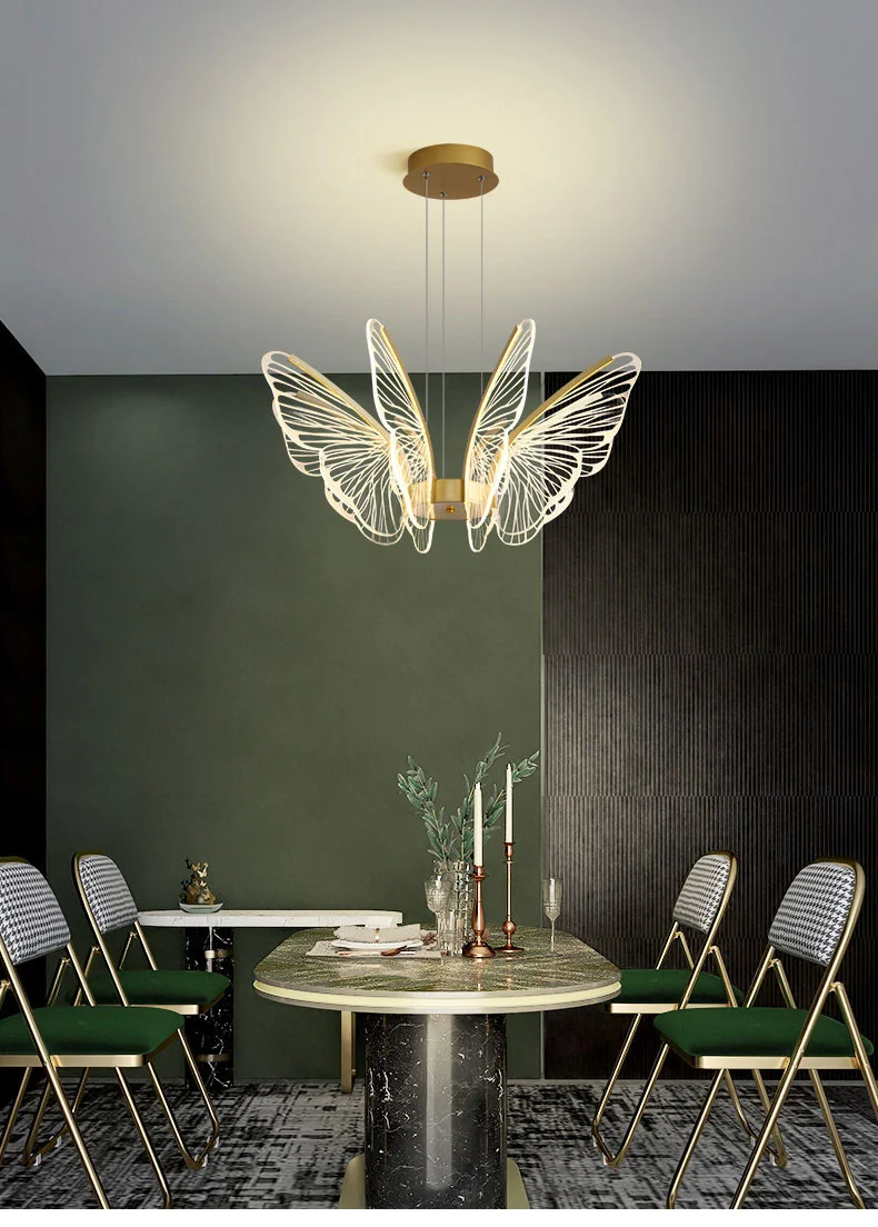 Description Picture 2 of itemMorden LED Butterfly Ceiling Chandeliers Luxury Pendant Lamps For Living Room Bedroom Home Decor Hanging Lights Luster Fixtures
