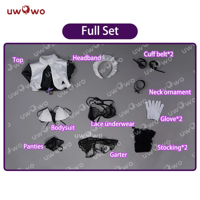 In Stock UWOWO Original OC Characters Restrained Maid Costume Maid Cosplay Outfits Women Bodysuit Underwear Halloween