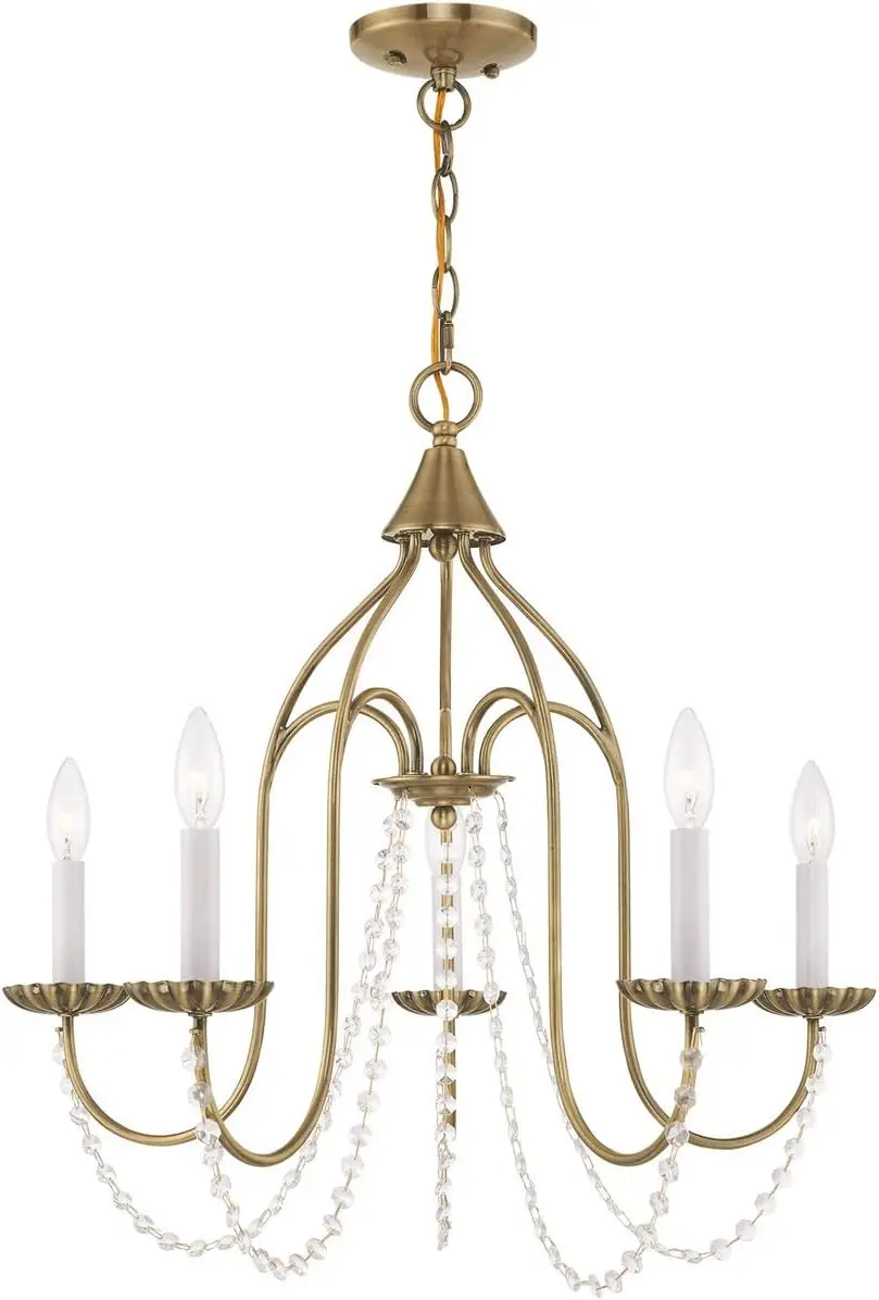 

Lighting 5 Lt Antique Brass Chandelier