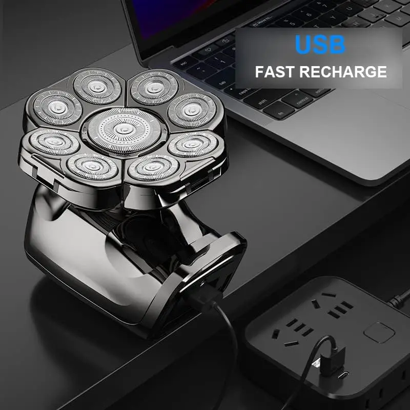 9D Shaver for Men Bald Floating Head Electric Shaver 6-in-1 with Nose/Body Trimmer Wet/Dry LED Display Upgrade Mens Grooming Kit 2