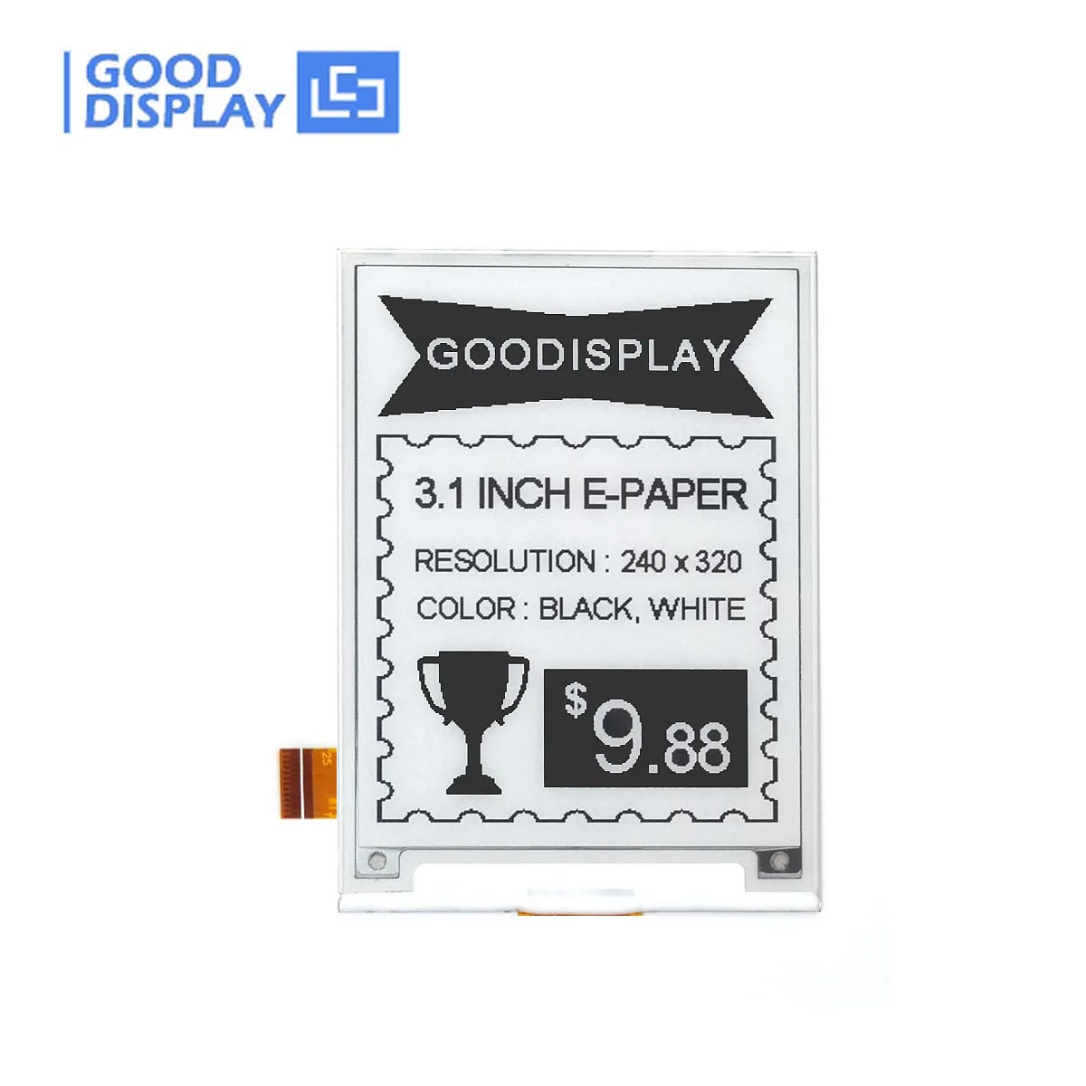 Ecrã E-papel Mini Spi Painel Epd Atualização Parcial 3.1 320×240 Gdeq031t10