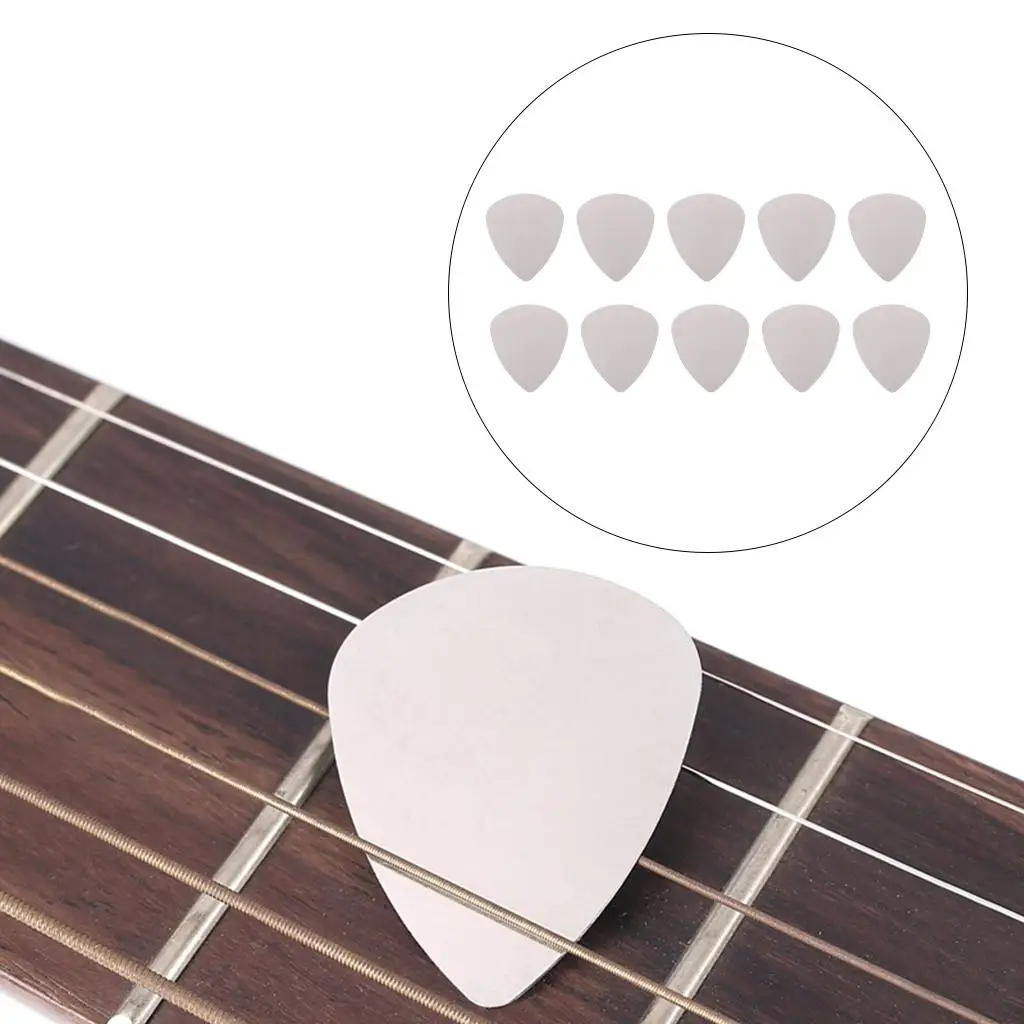 10x Guitar Picks Stainless Steel Thumb Protectors Parts Set Plectrum for Acoustic Guitar