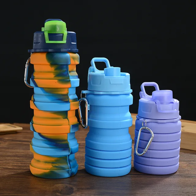 Collapsible Water Bottle for Kids Toddler Boys Men 19oz 550ml Silicone  Foldable Bpa Free Leakproof S…See more Collapsible Water Bottle for Kids