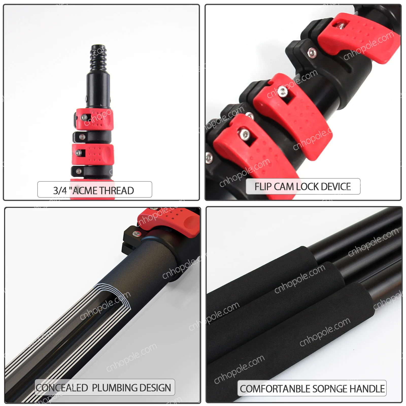 Solar Panel Cleaning Kit Solar Panel Cleaning Kit with 30 ft Telescopic Pole High Reach Washing Kit Professional Water Flow Through