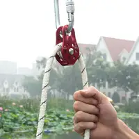 Outdoor Rock Climbing Rescue Lifting Single Fixed Pulley Rope Rappelling Tool Survival Equipment Outdoor Hiking Climbing Rope 1