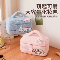 Sanrio Plush Makeup Bag Hello Kitty Cosmetic Bag Clear Pen Case Waterproof Embroidery Travel Toiletry Case Portable Makeup Pouch 2