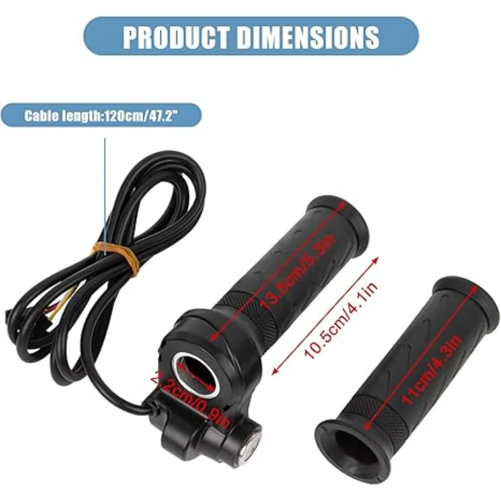 Universal Full Twist Ebike Throttle Controller with 2 Keys for Electric Bikes and Scooters, 22MM