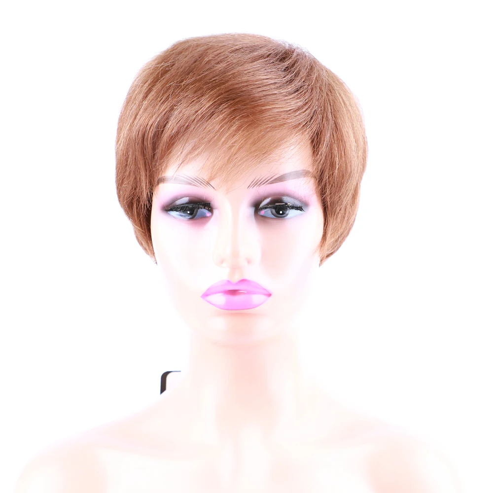 

6Inch Mechanism Cheap Wigs Straight Human Hair Wigs with Bangs for Black Women Bob Indian Remy Human Hair Wigs with Bangs