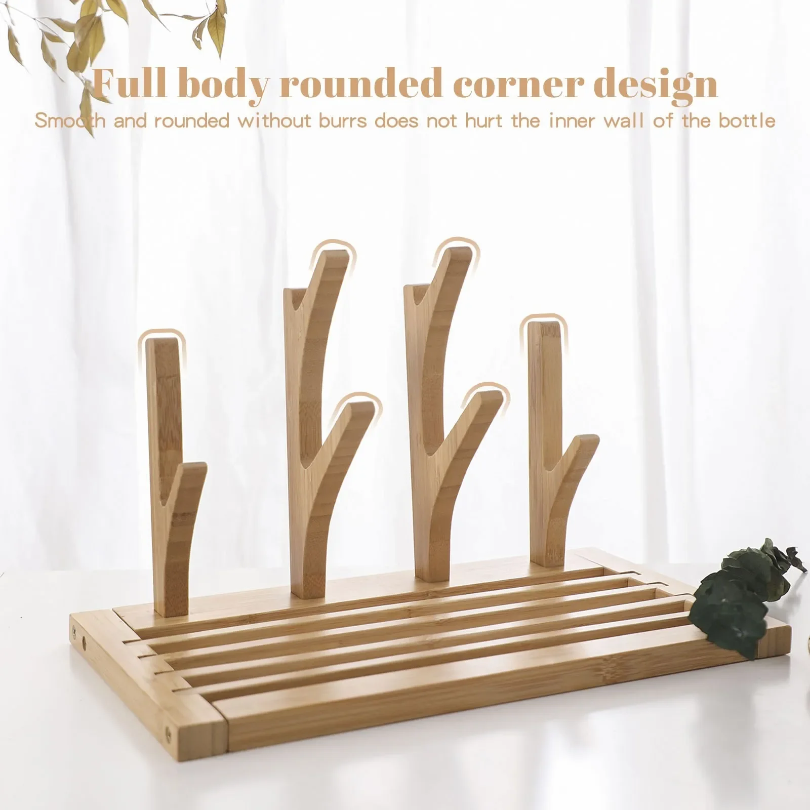 Bamboo Wood Nipple Storage Drying Rack Baby Feeding Bottle Drain Rack Removable Holder Feeding Cup Cleaning Dryer Drainer Gift
