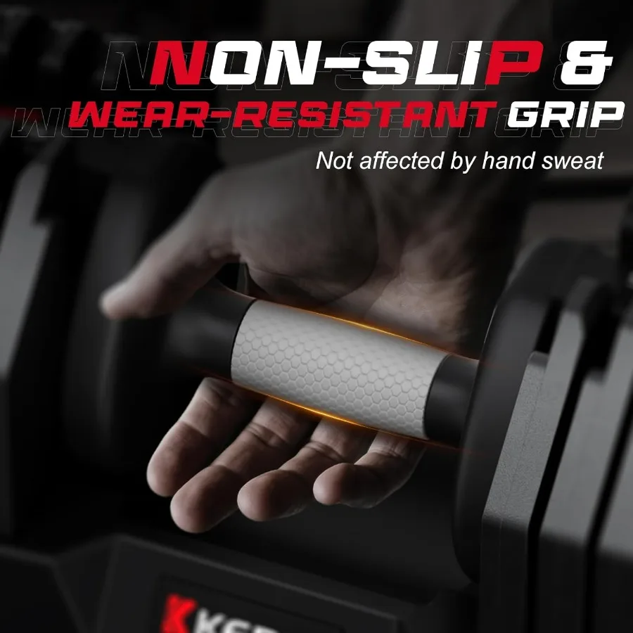 Adjustable Dumbbells Set-60lb, Anti-Slip Metal Fast Adjust Weight Handle, Exercise & Fitness for Full Body Workout - Adjustable