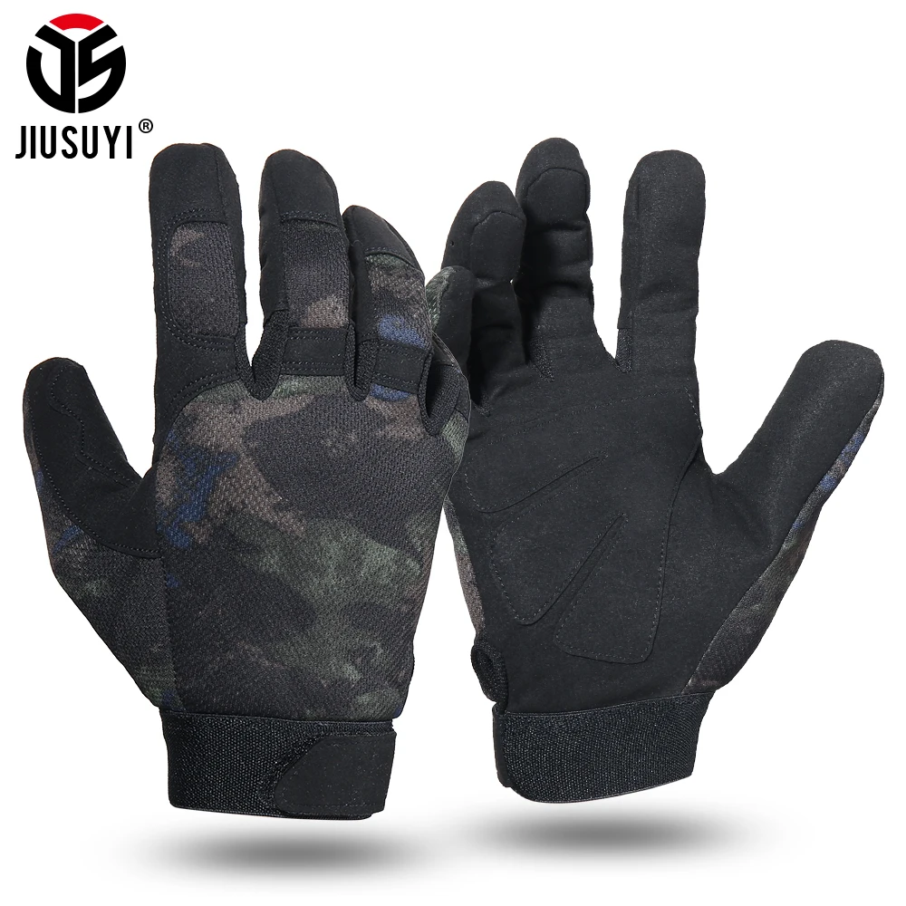 Tactical Long Finger Glove Army Airsoft Military Fishing Working Gym Cycling Black Non-Slip Mittens EVA Protective Gear Male
