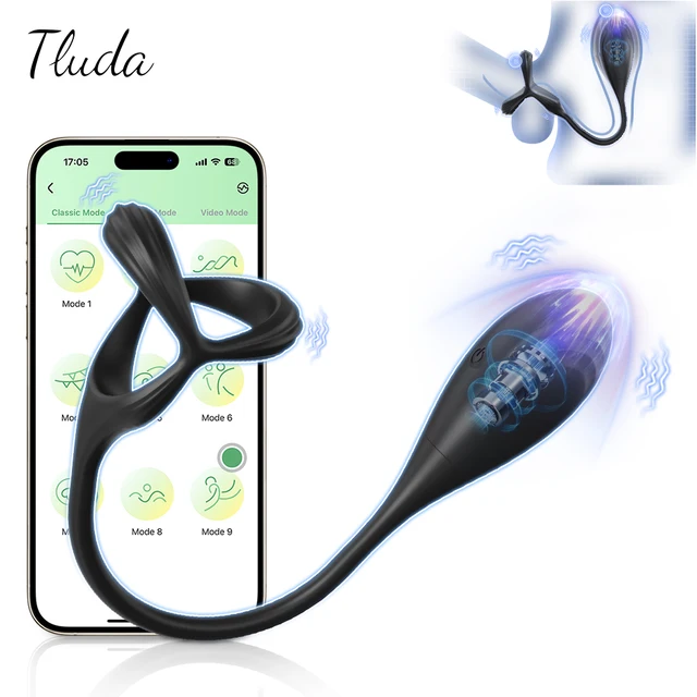 APP-Steuerung, vibrierender Analplug, Penisring für Männer, Prostata-Massagegerät, Analvibrator, Buttplug, Penisring für schwule Sexspielzeug für Männer 1